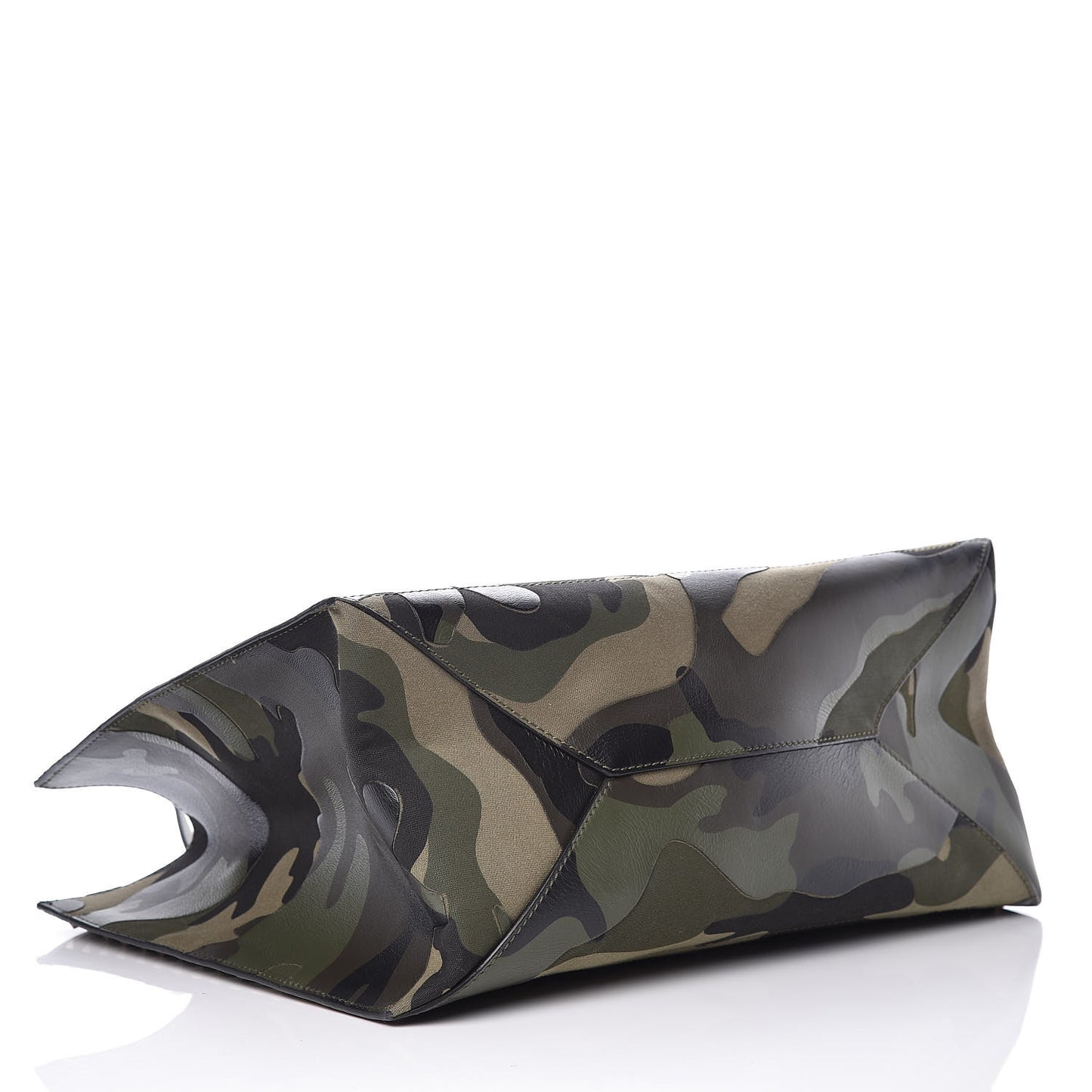 Nappa Canvas Camo Medium Rockstud Soft Tote Green