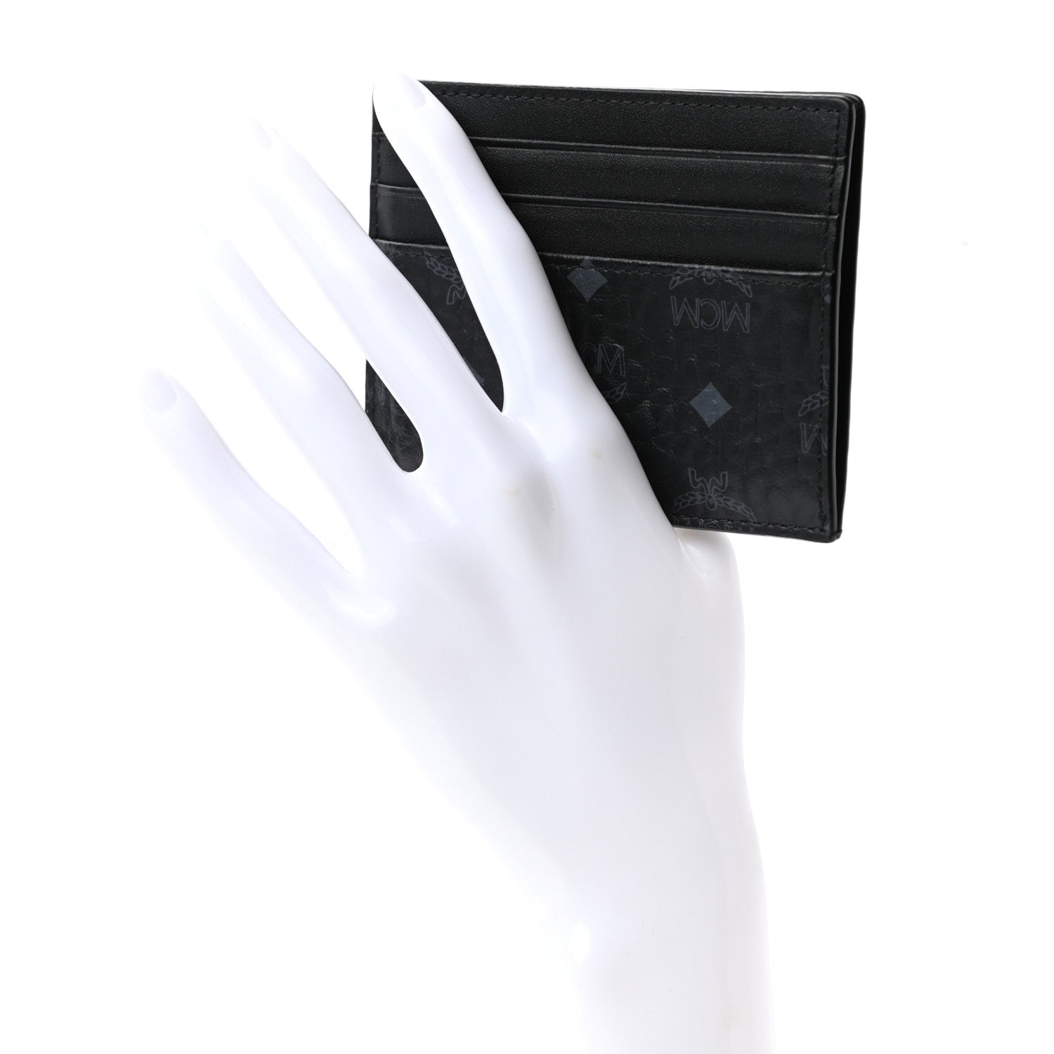 MCM Calfskin Visetos Card Case Black 2 of 6