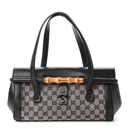 Gucci Monogram Bamboo Bullet Handbag Black 1 of 13