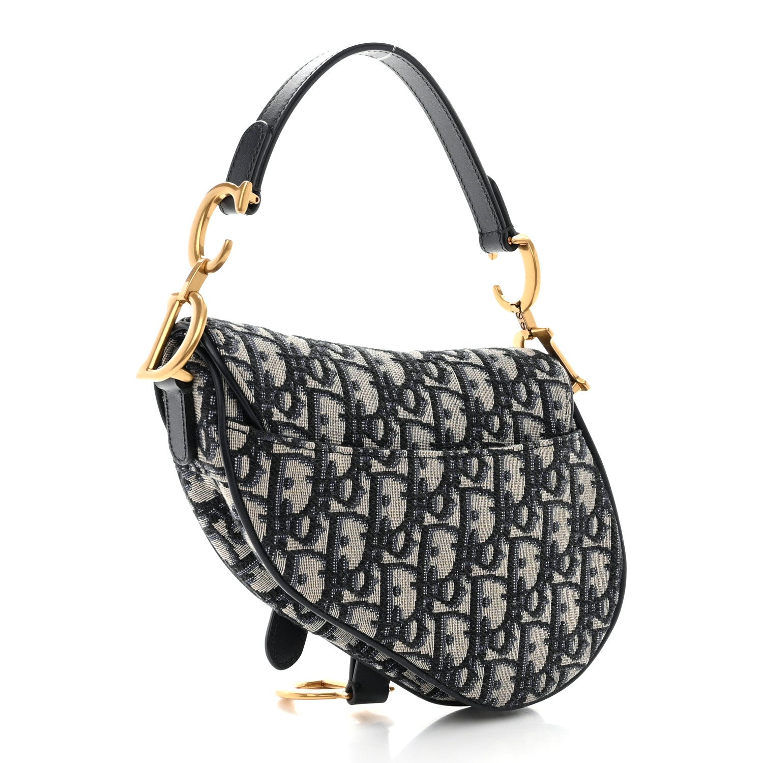 Christian Dior CHRISTIAN DIOR Oblique Mini Saddle Bag Blue 3 of 11