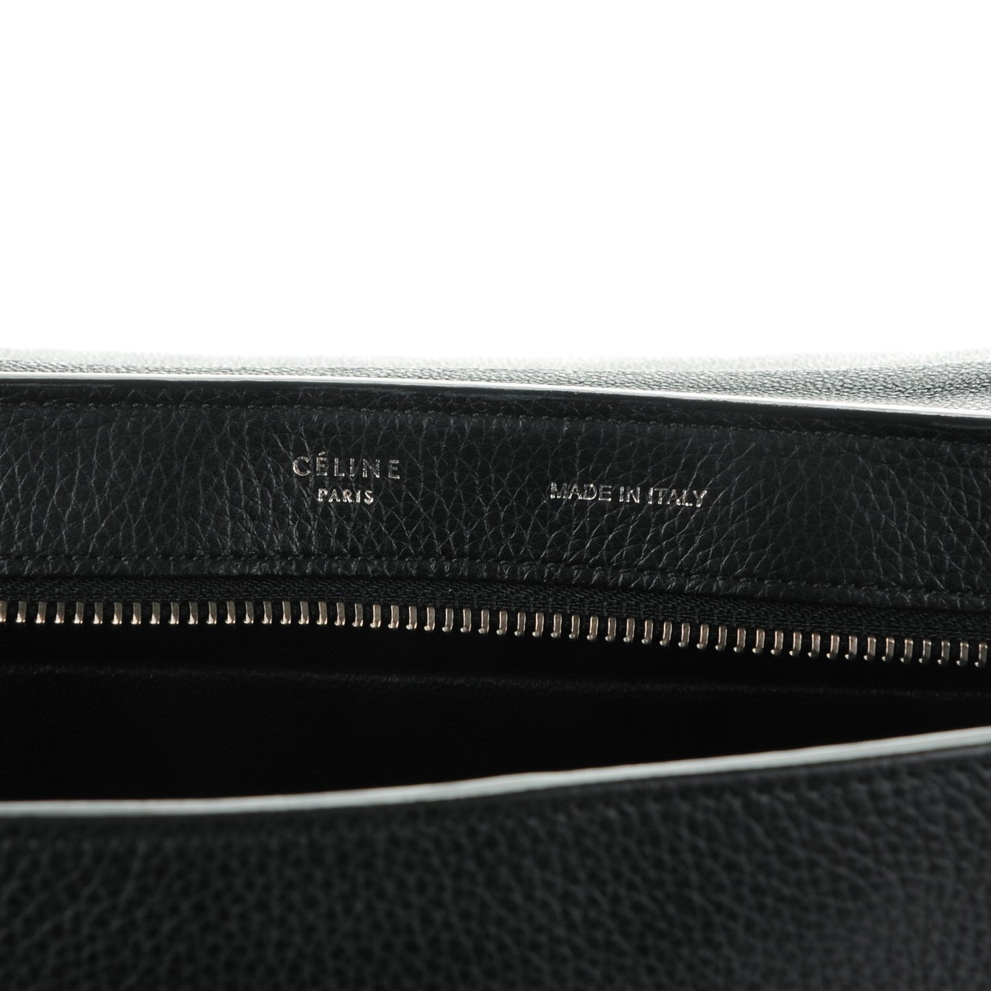 Drummed Calfskin Suede Small Trapeze Black