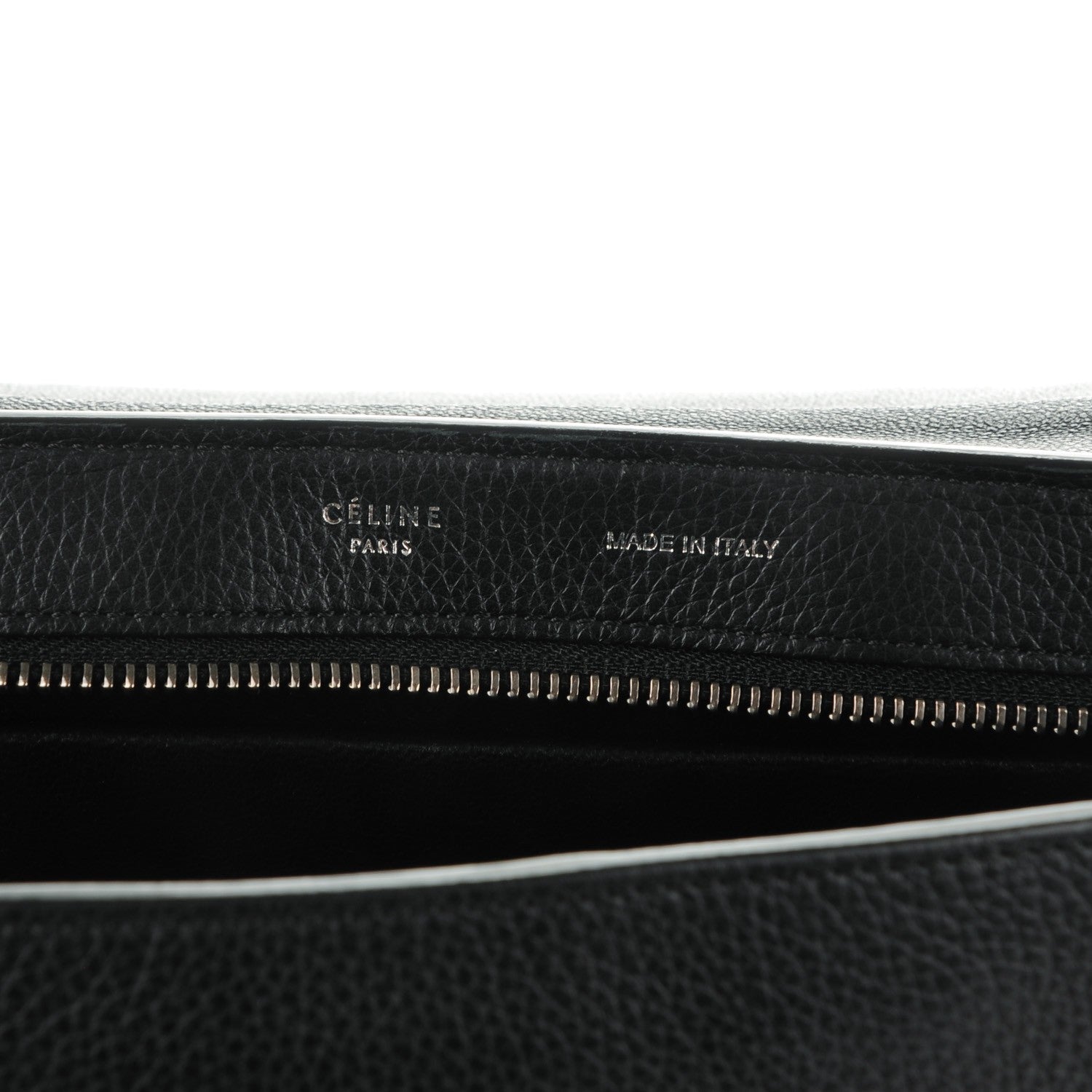 Celine Drummed Calfskin Suede Small Trapeze Black 6 of 8