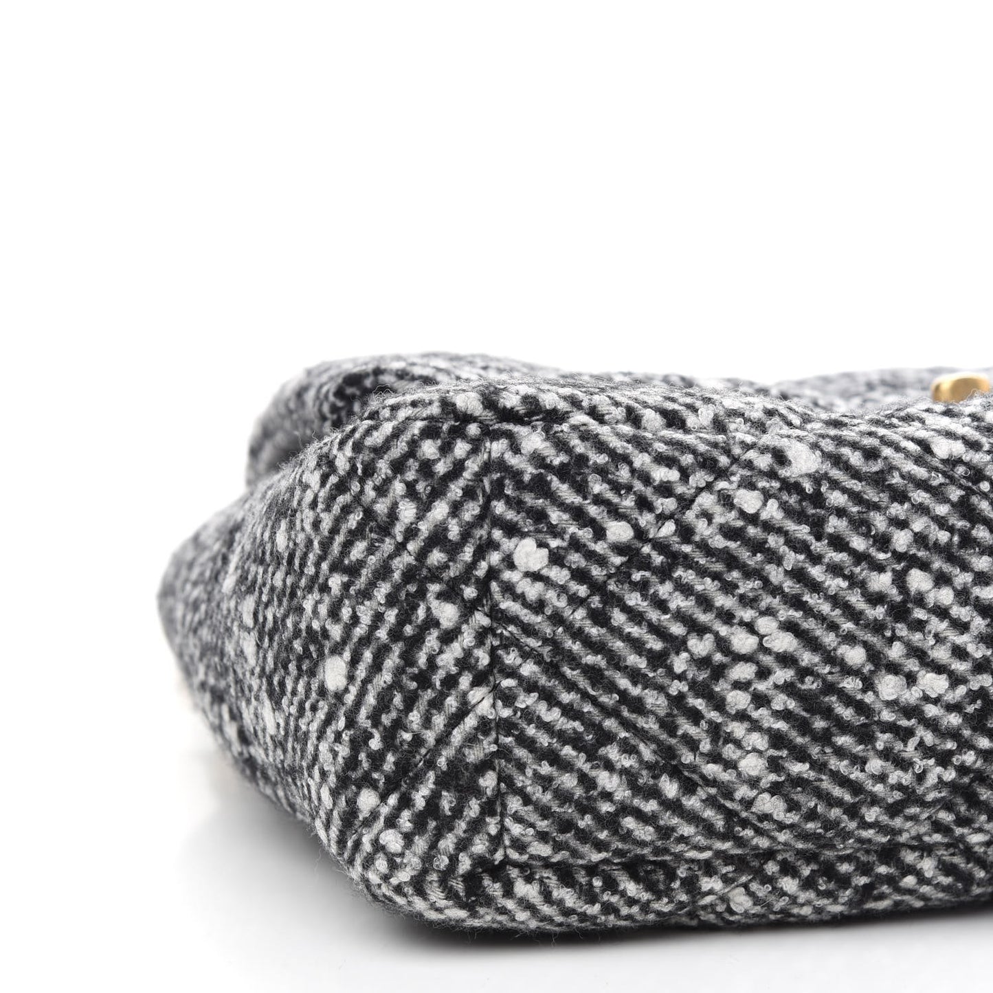 Tweed Quilted Large Chanel 19 Flap Black White