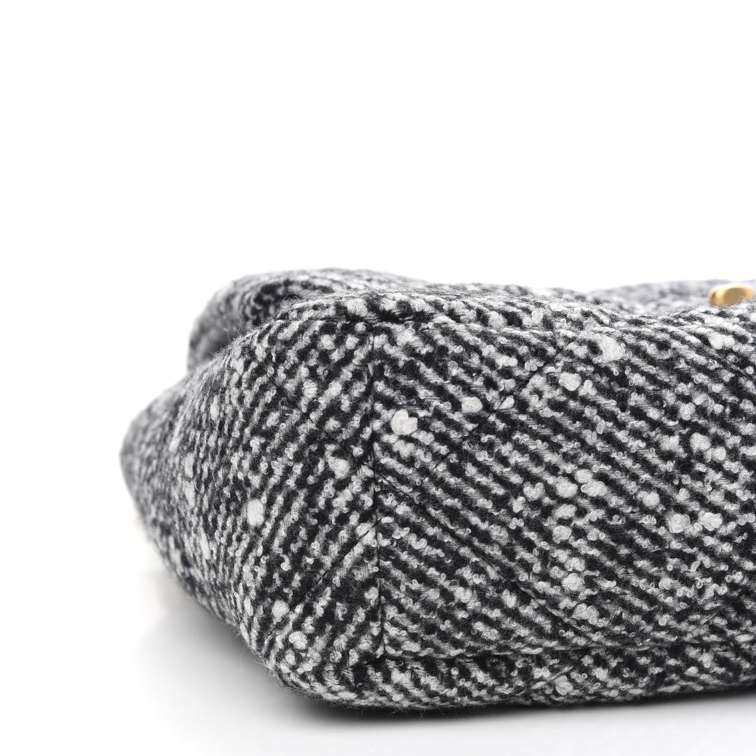 Chanel Tweed Quilted Large Chanel 19 Flap Black White 8 of 10