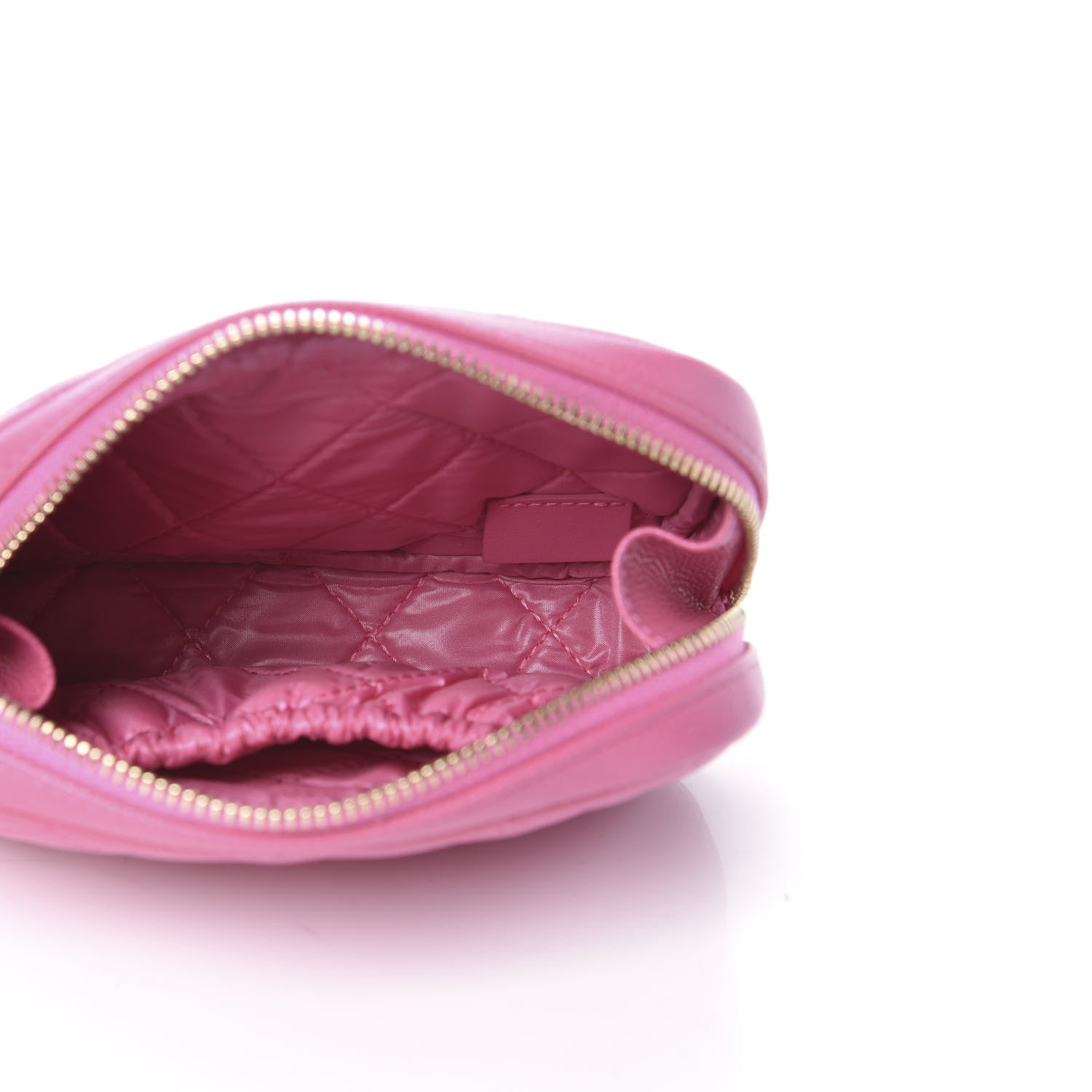 Chanel Caviar Quilted Small Curvy Pouch Cosmetic Case Pink 5 of 10