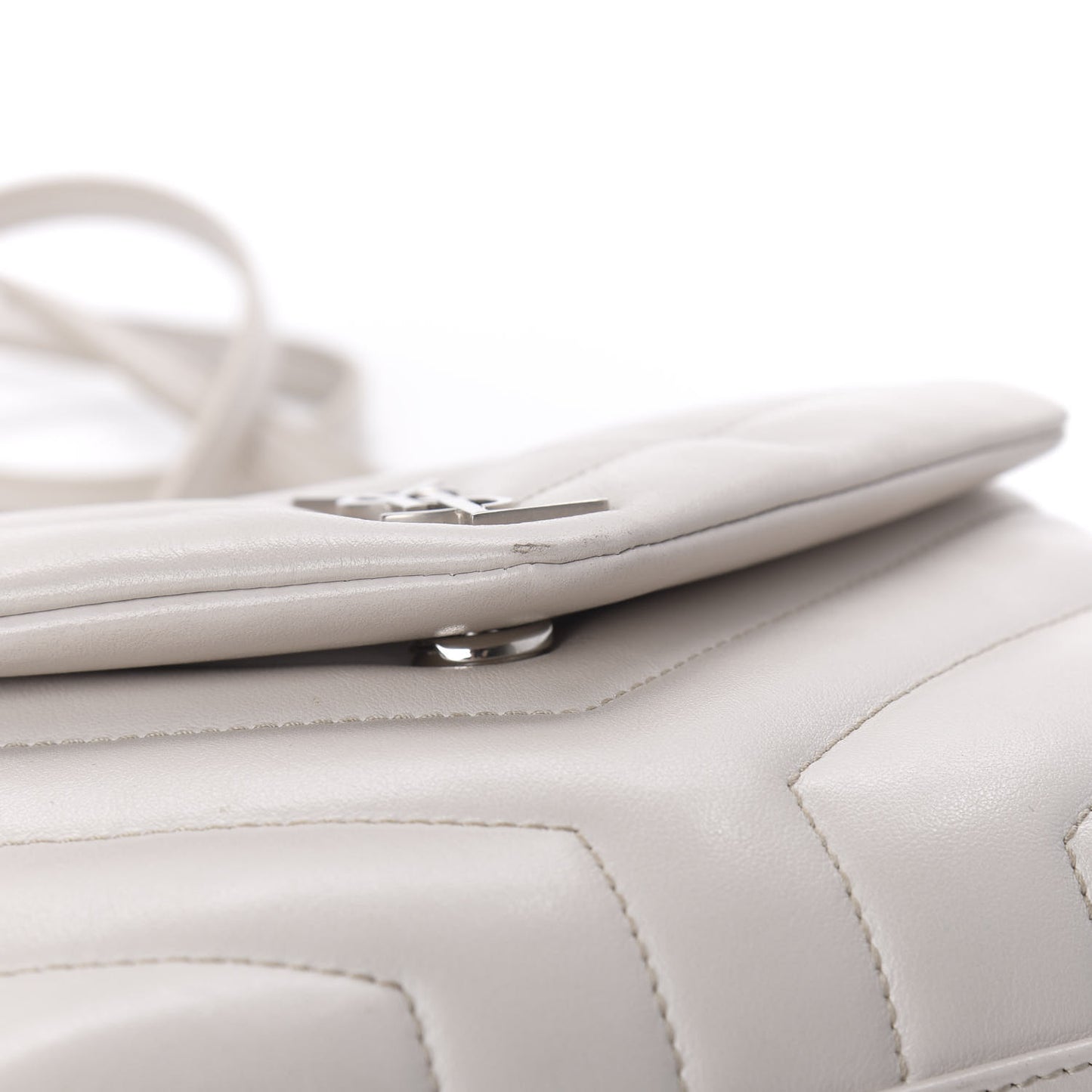 Calfskin Y Quilted Monogram Toy Loulou Crossbody Bag Ivory