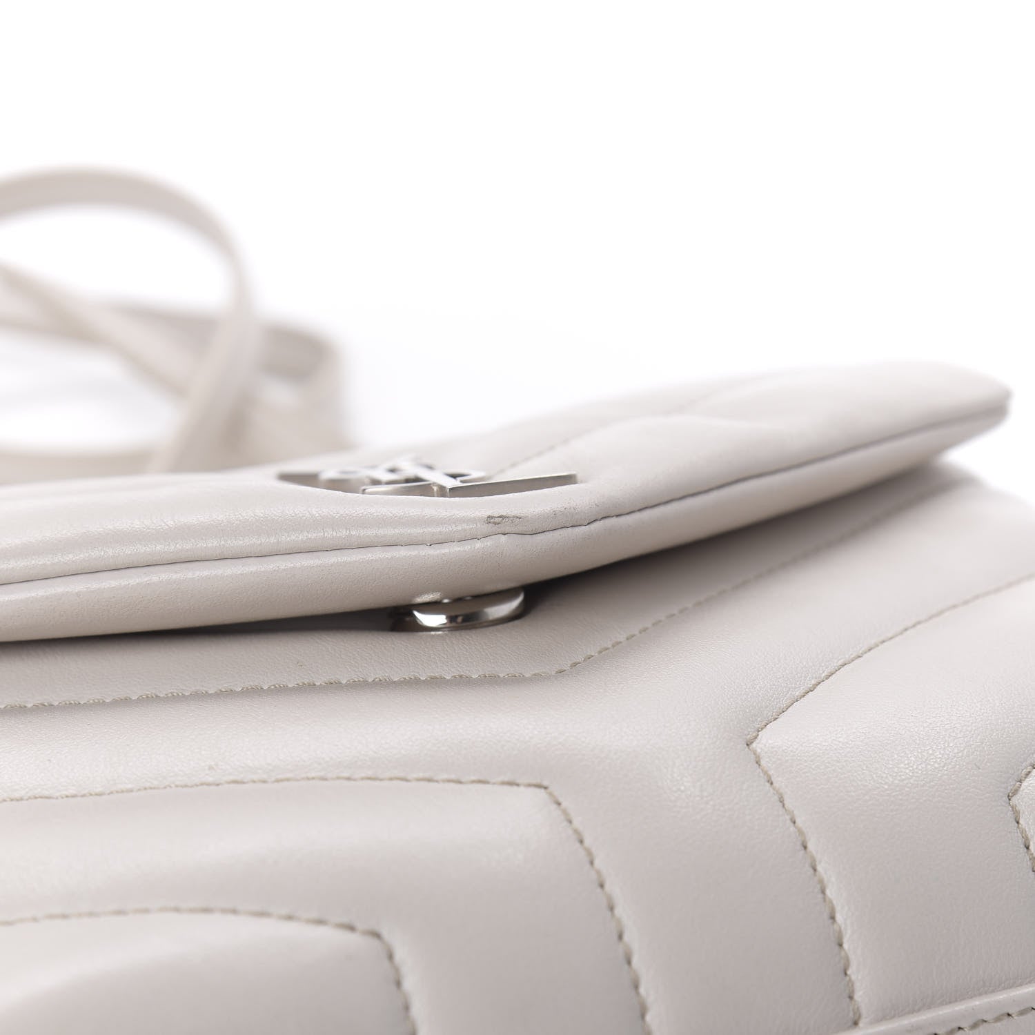 Saint Laurent Calfskin Y Quilted Monogram Toy Loulou Crossbody Bag Ivory 10 of 11
