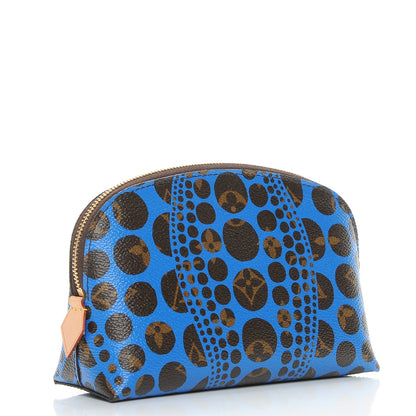 Louis Vuitton Monogram Kusama Pumpkin Dots Cosmetic Pouch Blue 3 of 7