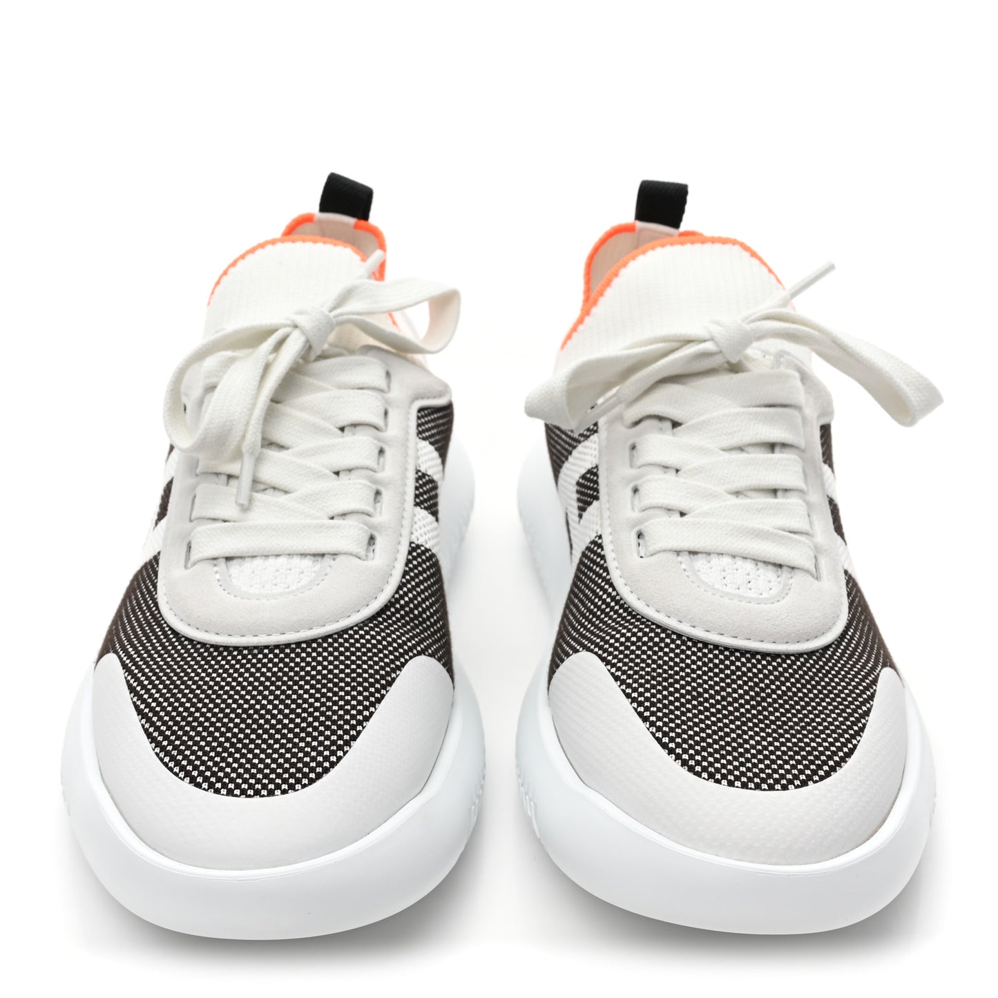Knit Suede Goatskin Womens Crew Sneakers 39 Prunoir White