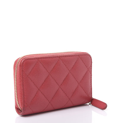 Chanel Caviar Quilted Zip Coin Purse Pink 2 of 12