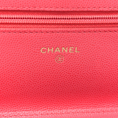 Chanel Caviar Quilted Wallet on Chain WOC Pink 6 of 14