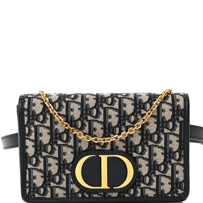 Christian Dior Oblique 30 Montaigne 2-In-1 Pouch Blue 7 of 9