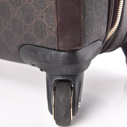 Gucci GG Supreme Monogram Four Wheel Carry On Suitcase Dark Brown 29 of 46