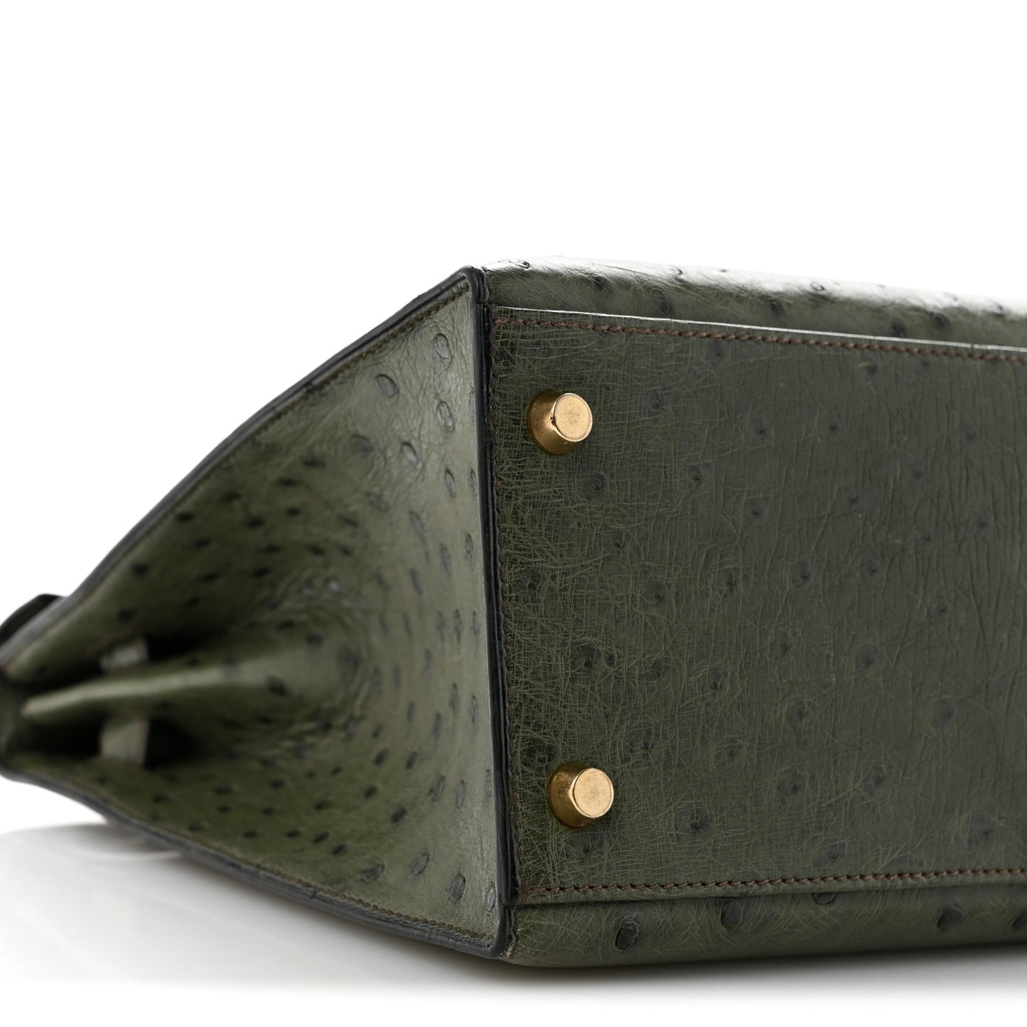 Ostrich Kelly Sellier 32 Vert Olive