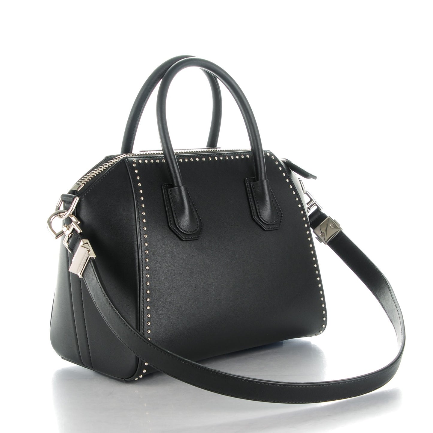 Calfskin Small Studded Antigona Black
