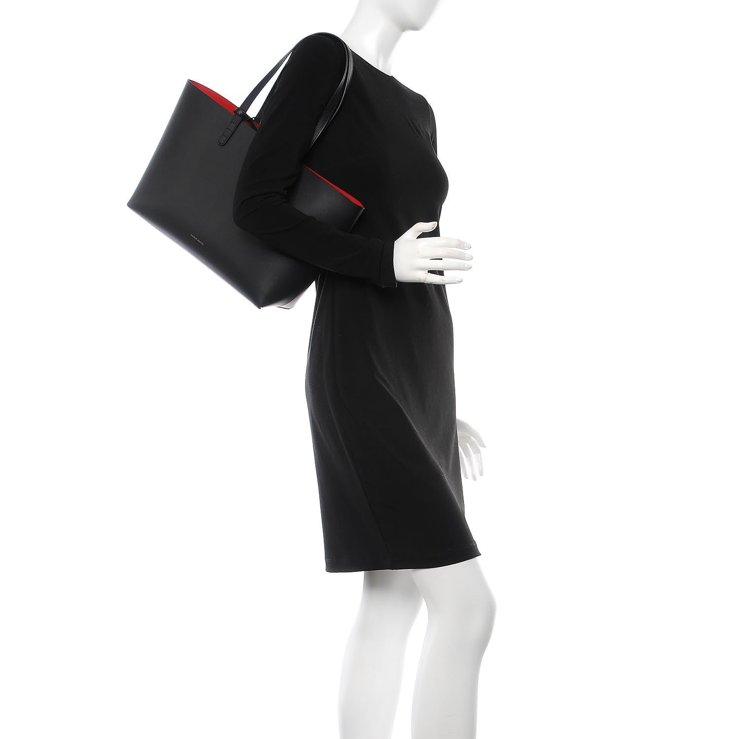 Mansur Gavriel Calfskin Small Shopping Tote Black Flamma 2 of 10