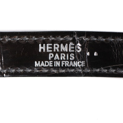 Hermes Shiny Niloticus Crocodile Kelly Sellier 25 Graphite 11 of 27
