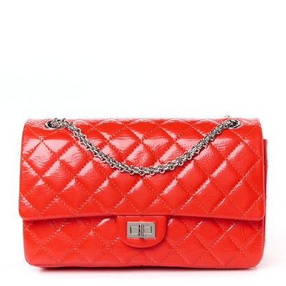 Chanel Distressed Patent Quilted 2.55 Reissue 226 Flap Red 1 of 10