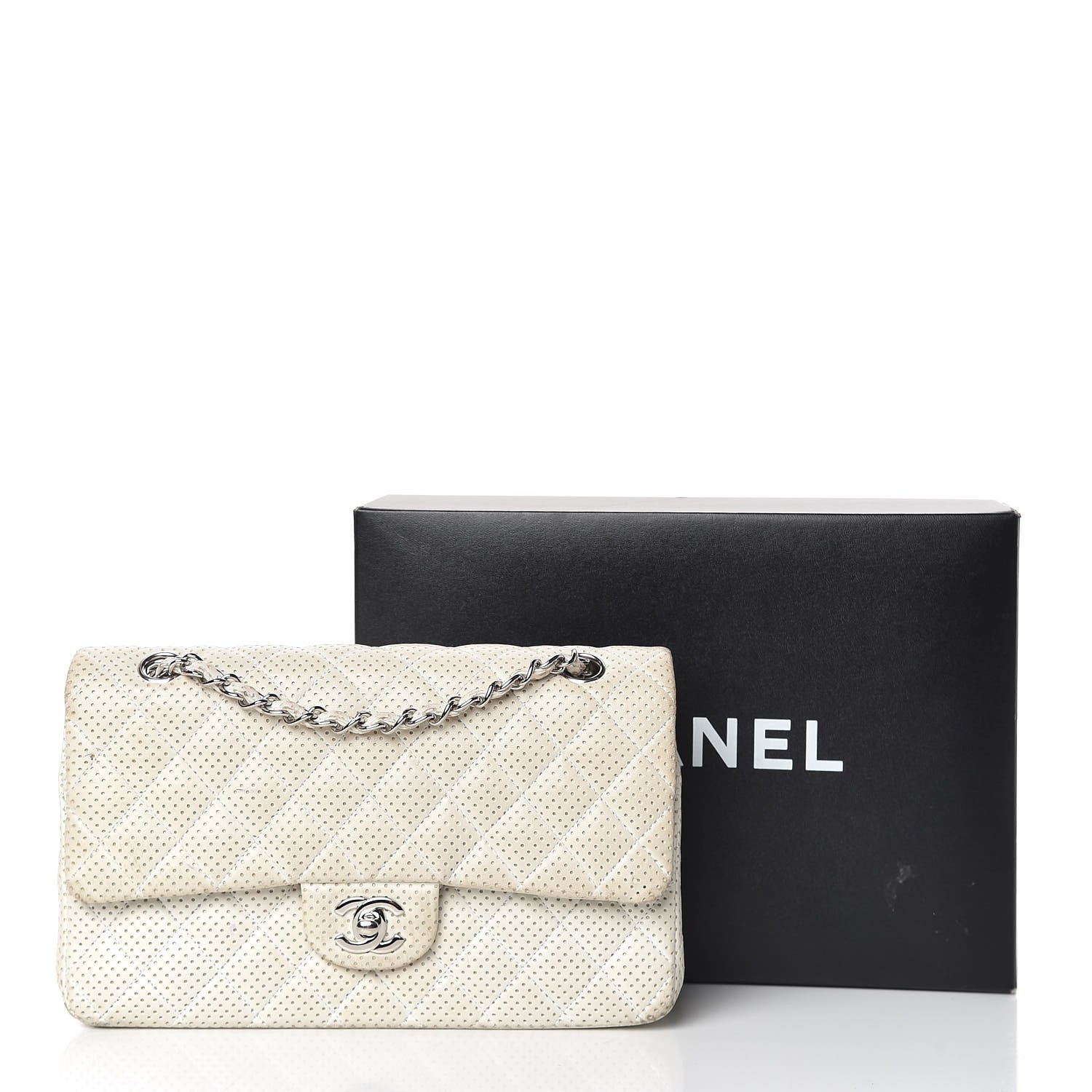 Chanel Lambskin Perforated Medium Double Flap White 26 of 26