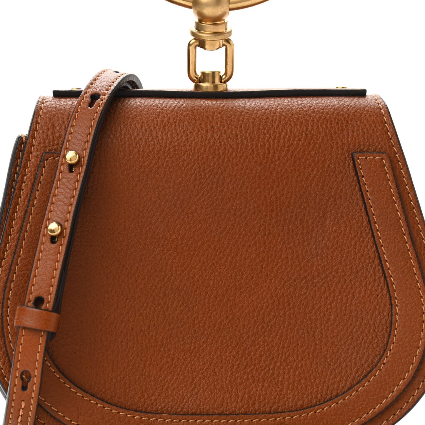 Calfskin Suede Small Nile Bracelet Bag Caramel