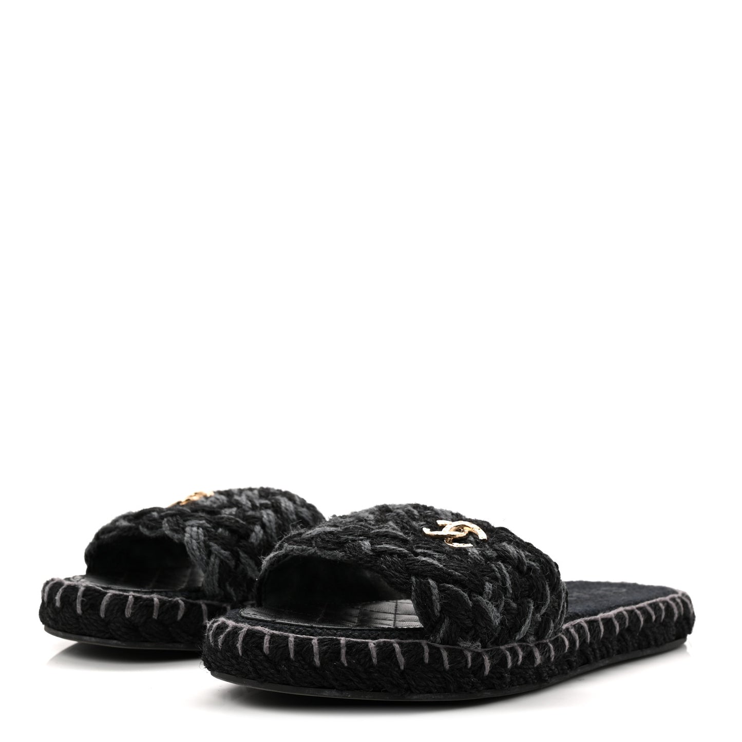 Cord Braided CC Mules 41 Black