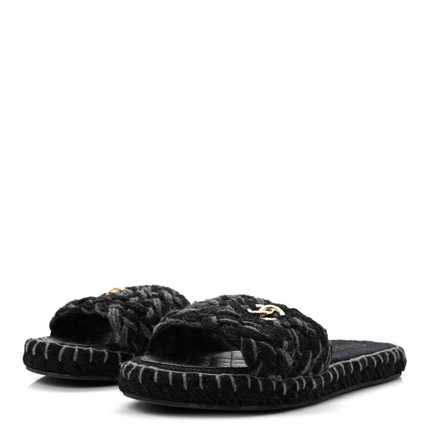 Chanel Cord Braided CC Mules 41 Black 4 of 11