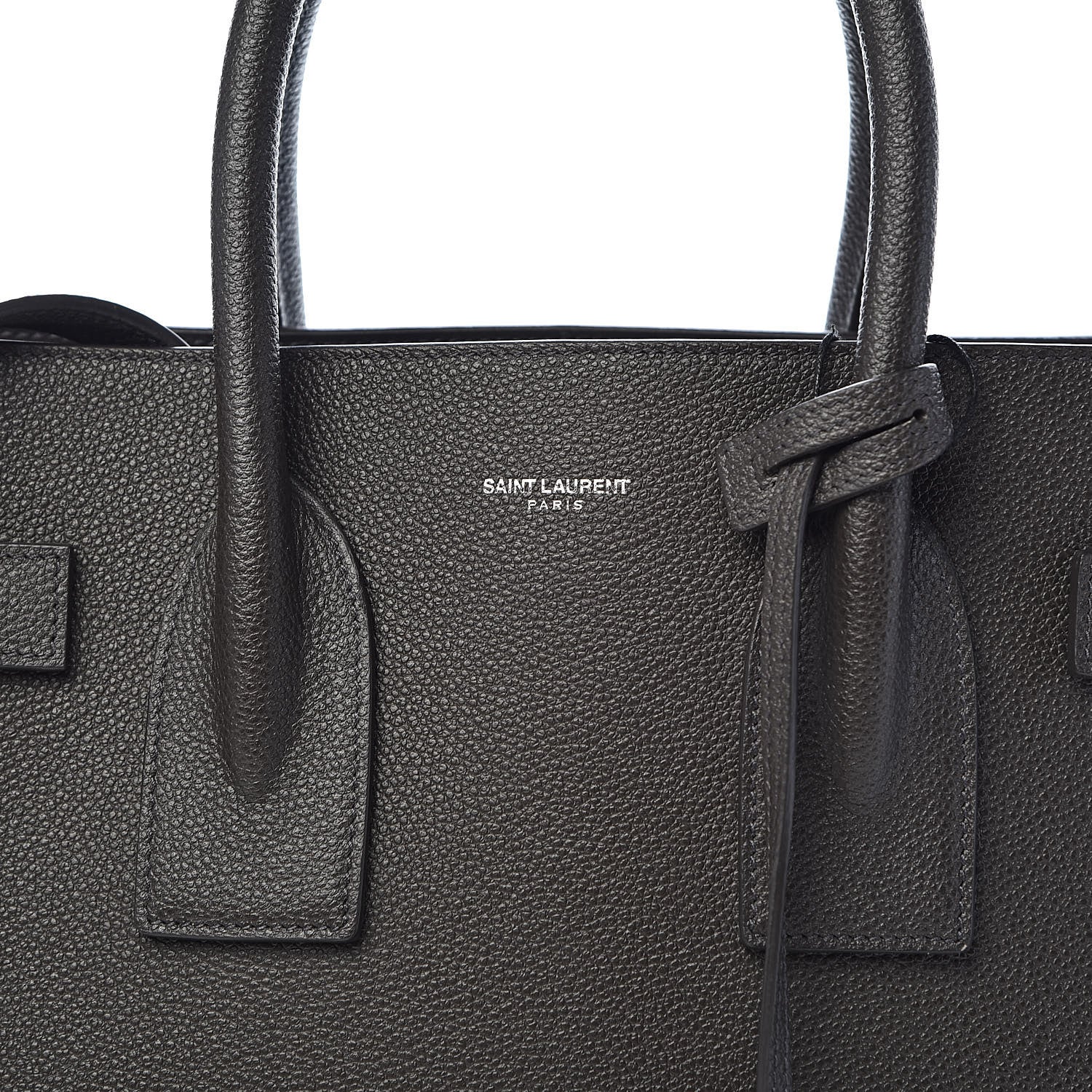 Saint Laurent Grained Calfskin Small Sac De Jour Coal 11 of 11