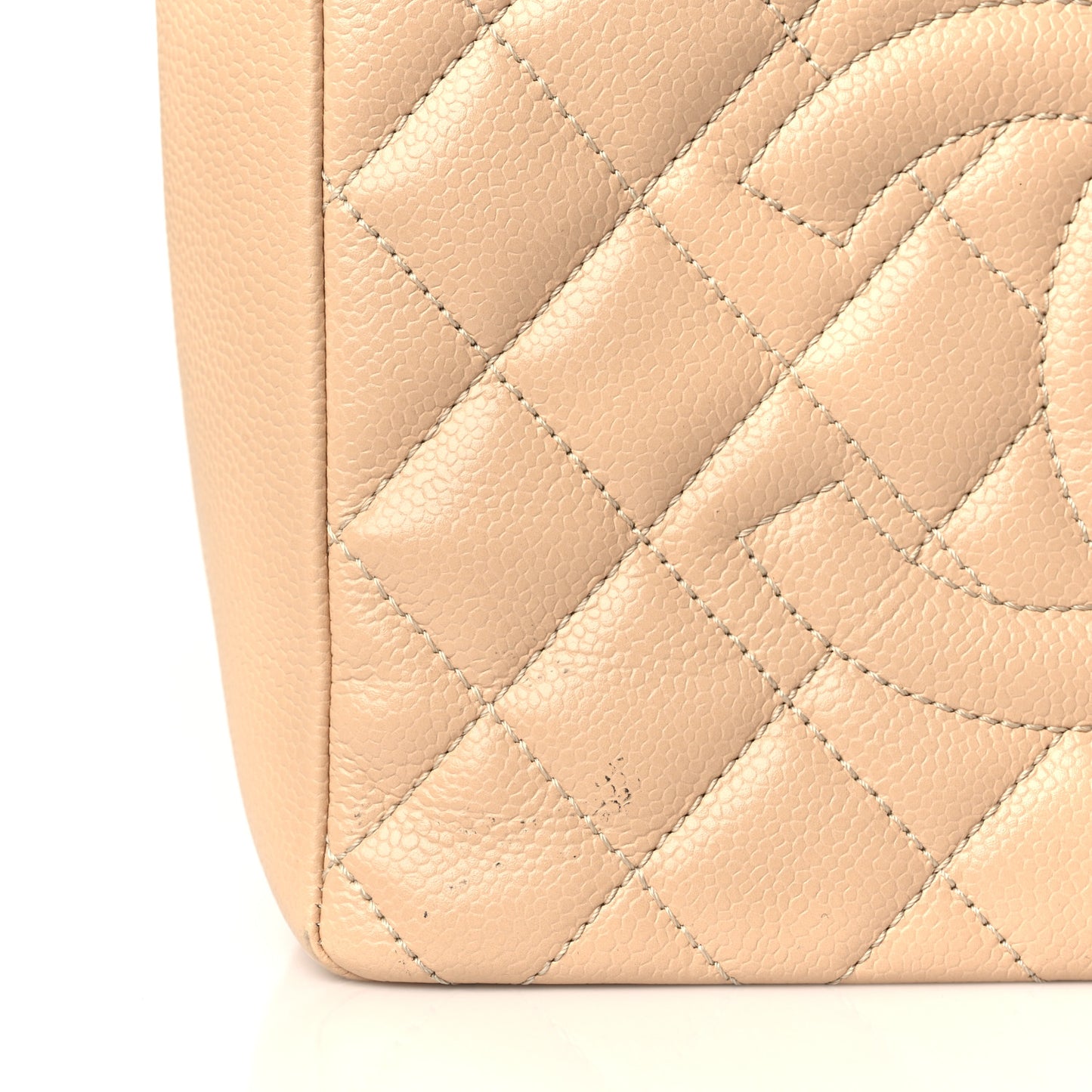 Caviar Quilted Petit Shopping Tote PST Beige Clair