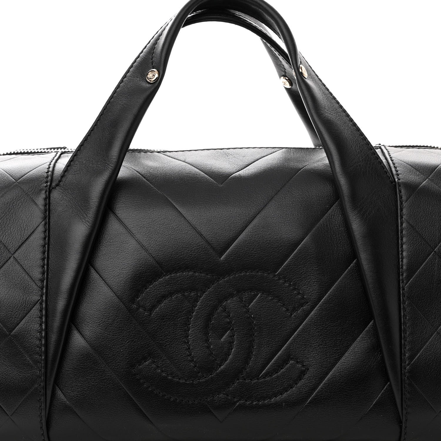 Chanel Lambskin CC Chevron All Day Long Boston Black 8 of 11