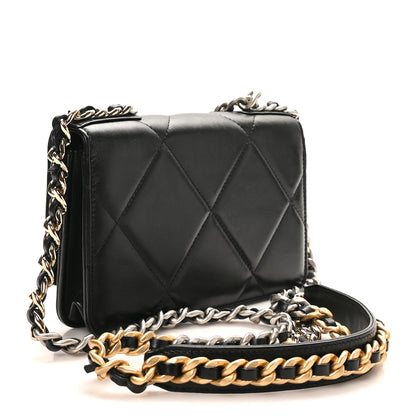 Chanel Lambskin Quilted Chanel 19 Wallet On Chain WOC Black 3 of 11