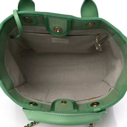 Chanel Mixed Fibers Small Deauville Tote Green 5 of 9