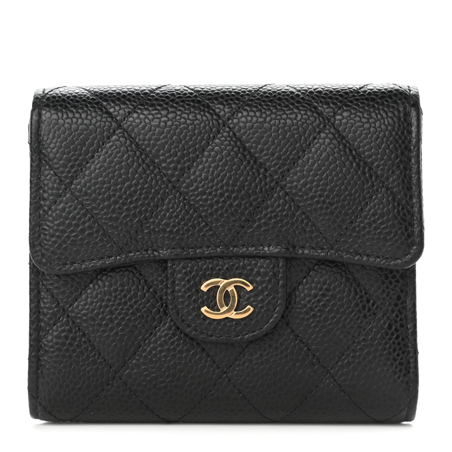 Chanel Caviar Quilted Compact Flap Wallet Black 1 of 9