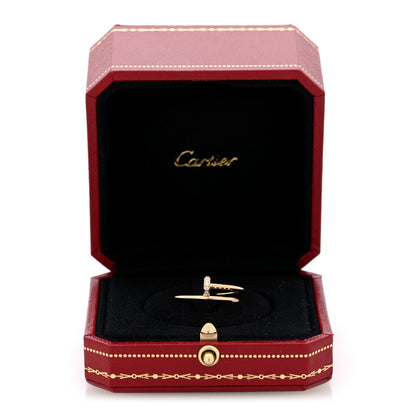 Cartier 18K Yellow Gold Diamond Small Juste Un Clou Ring 56 7.5 5 of 5