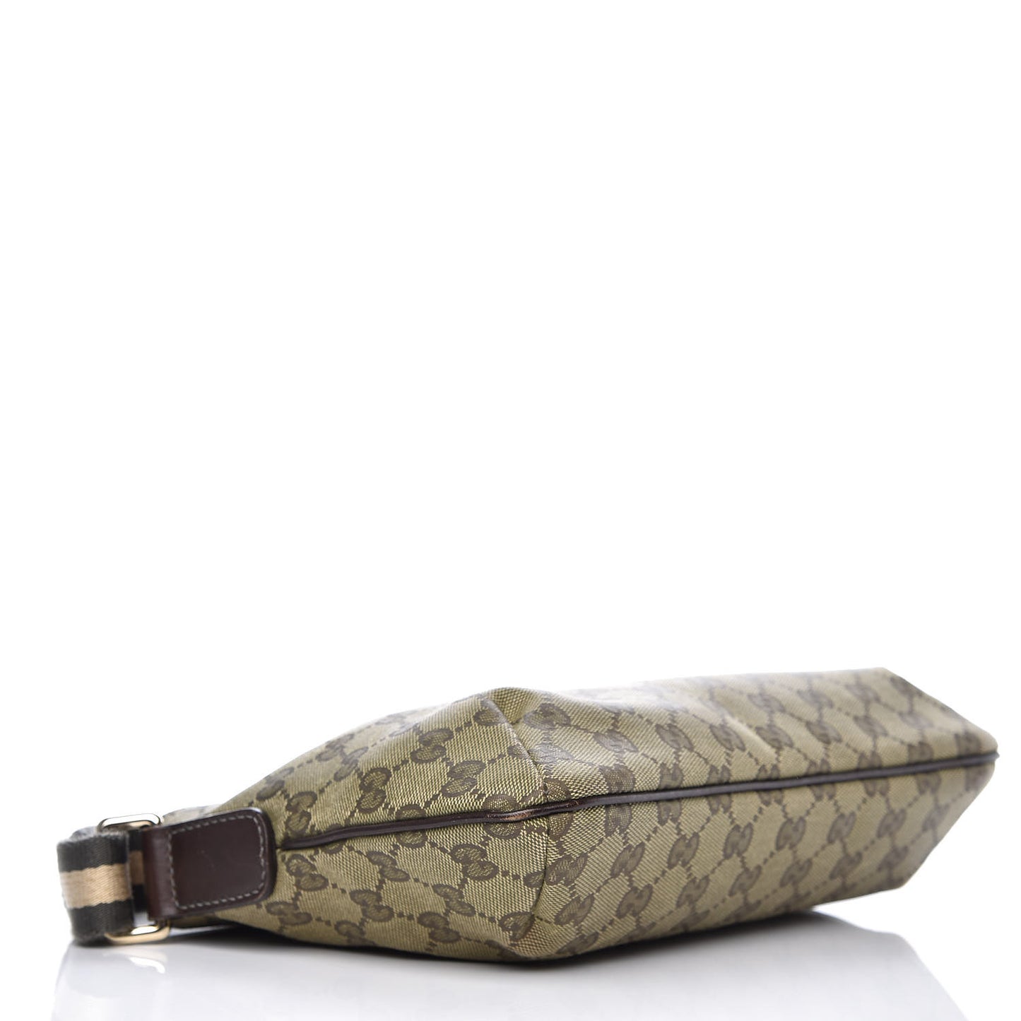 Monogram Web Small Flat Messenger Crossbody Dark Brown