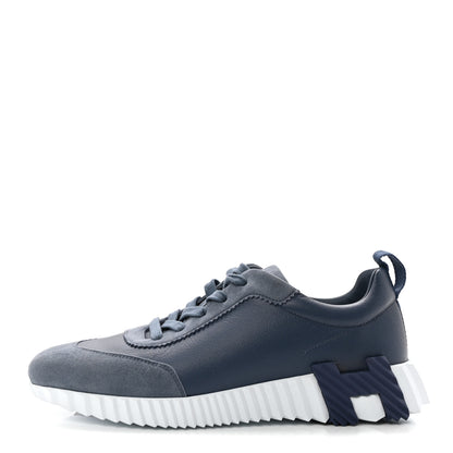 Hermes Sport Goatskin Suede Goatskin Womens Bouncing Sneakers 39 Bleu Mer 1 of 9