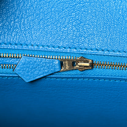 Hermes Taurillon Clemence Birkin 30 Bleu Zanzibar 19 of 41