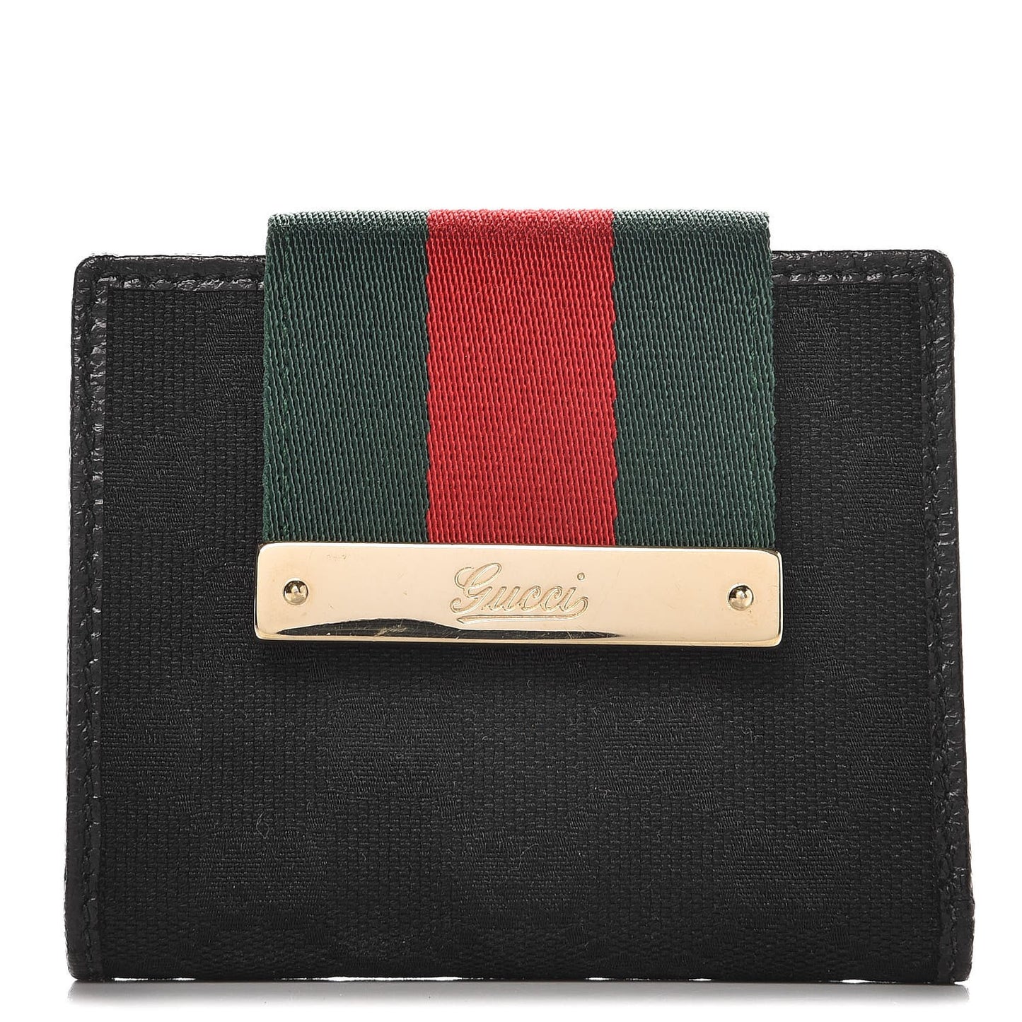 Monogram Web French Flap Wallet Black