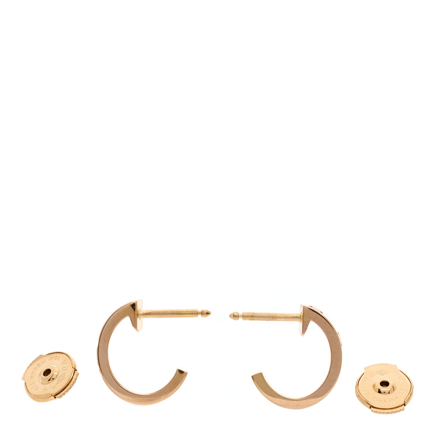 18K Pink Gold Small LOVE Hoop Earrings