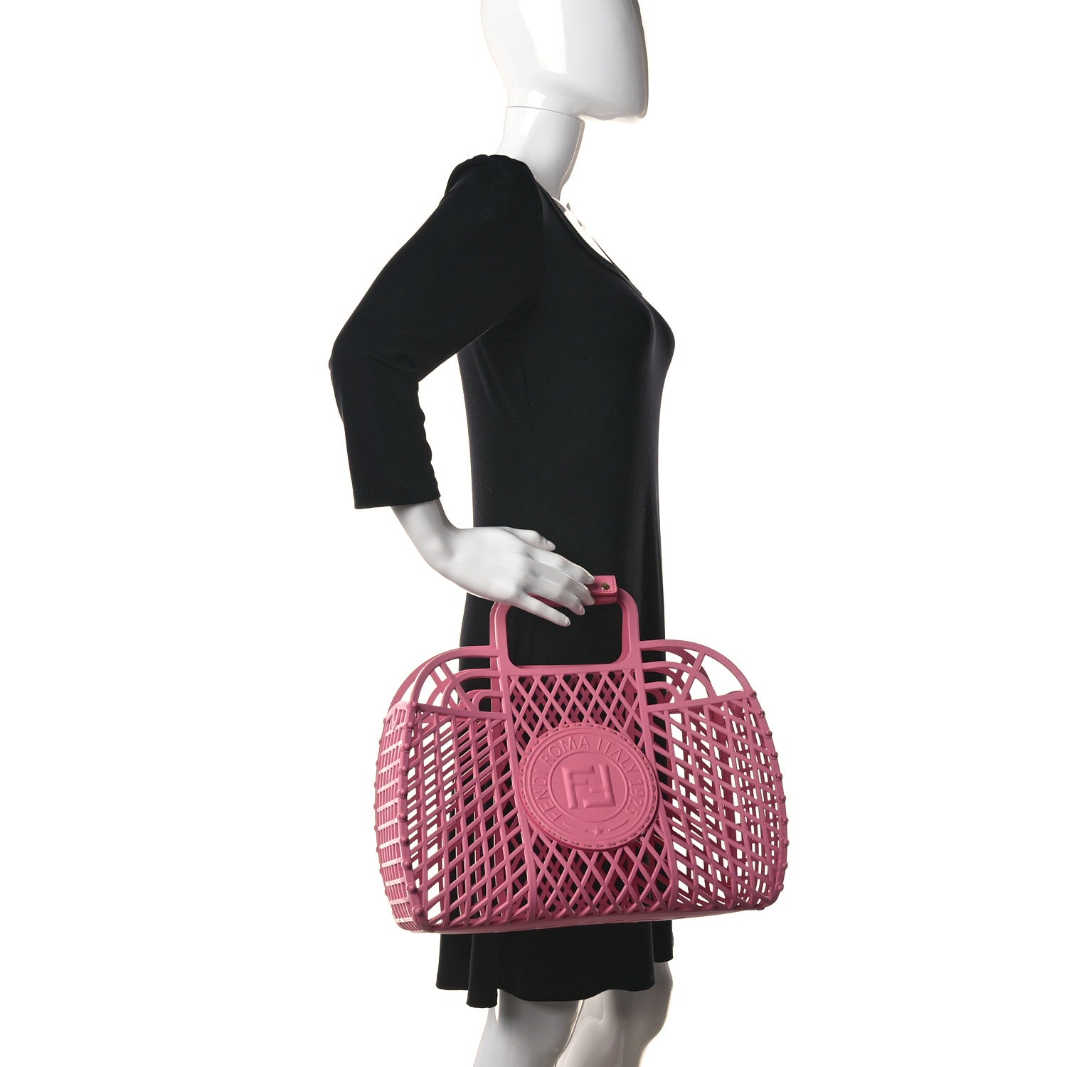 Fendi Recycled Plastic Vitello Liberty Matte Small Fendi Basket Rosa 2 of 16