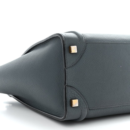 Celine Drummed Calfskin Micro Luggage Petrol 13 of 16