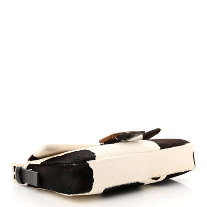 Fendi Calf Hair Baguette White Brown 4 of 13