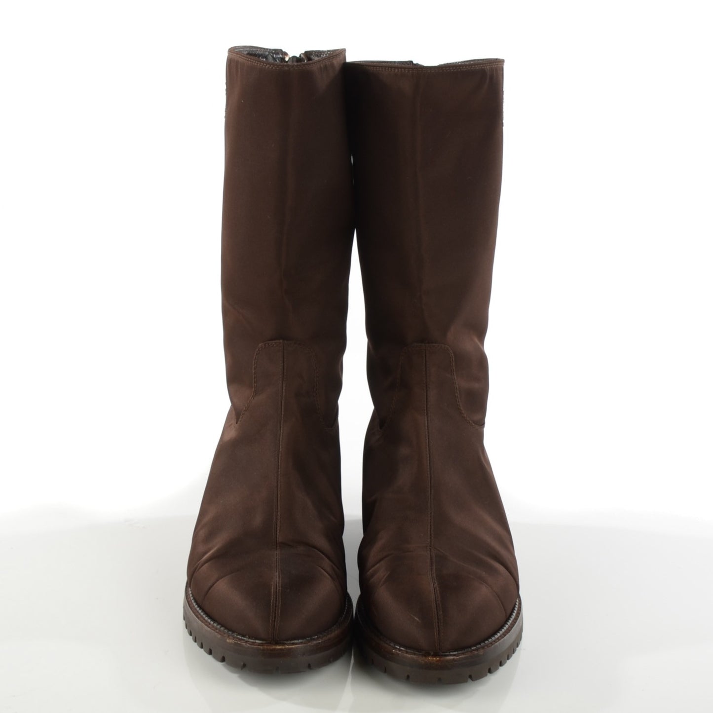 Nylon Zip Boots 39.5 Brown