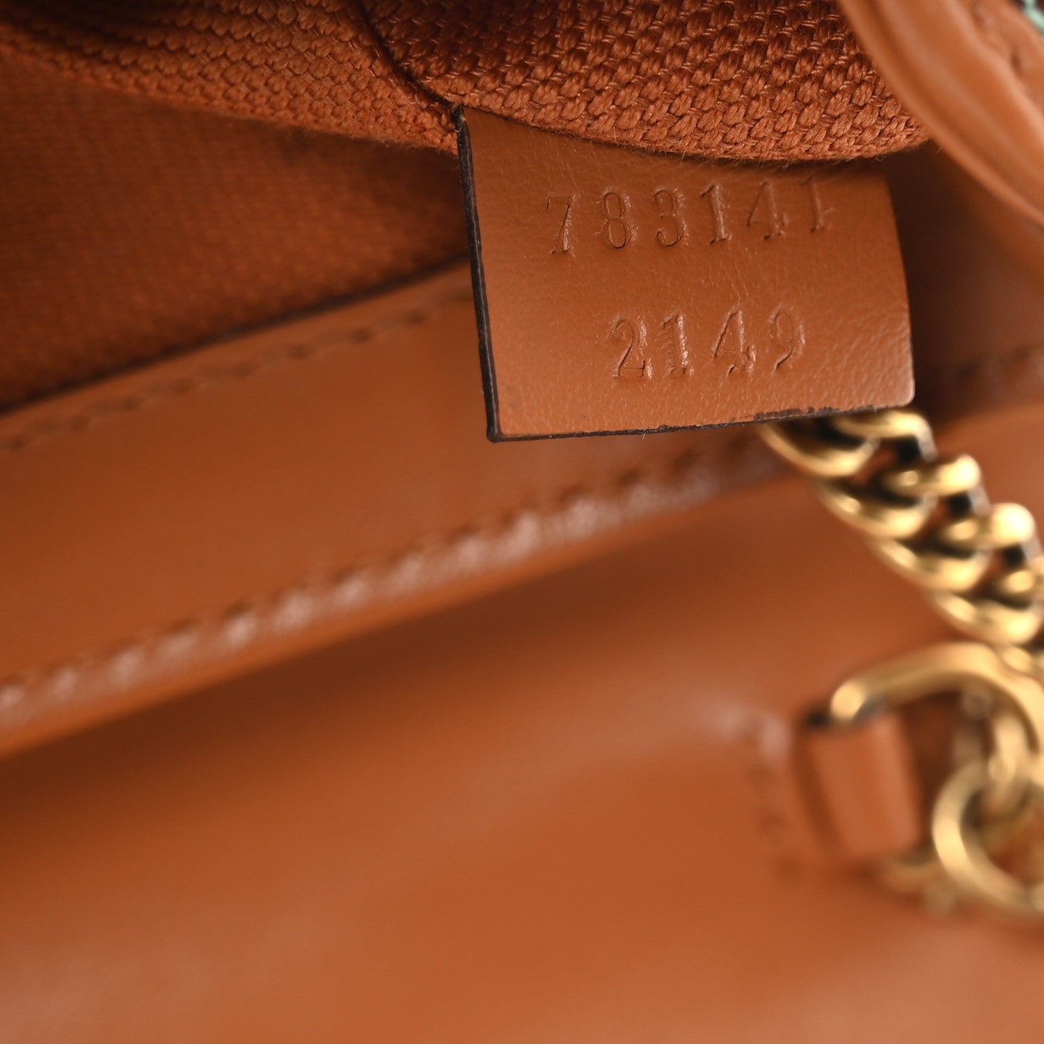 Gucci Monogram Multicolor Matelasse Diagonal Super Mini GG Marmont Shoulder Bag Azure Harness Brown 8 of 12