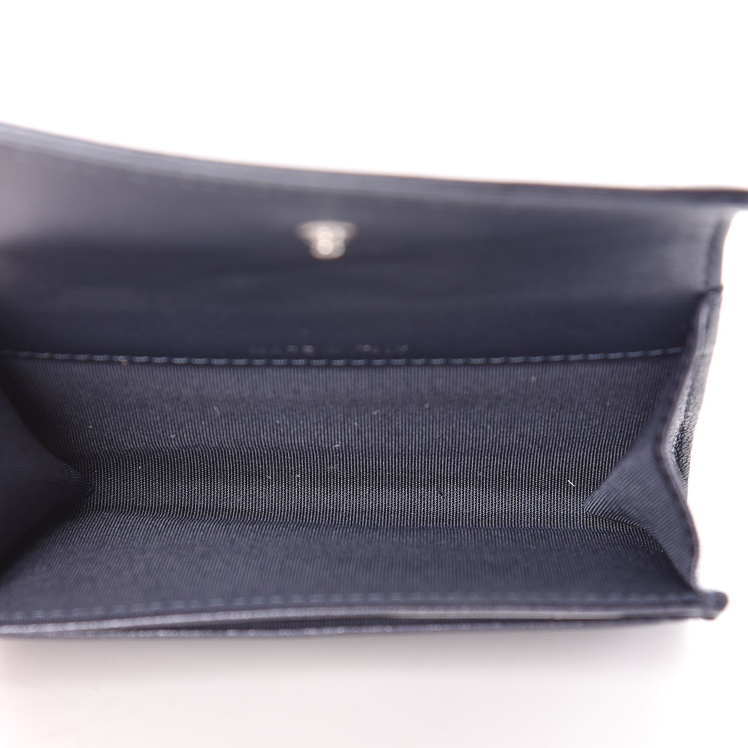 Chanel Goatskin Camellia Embossed Card Holder Blue 5 of 9