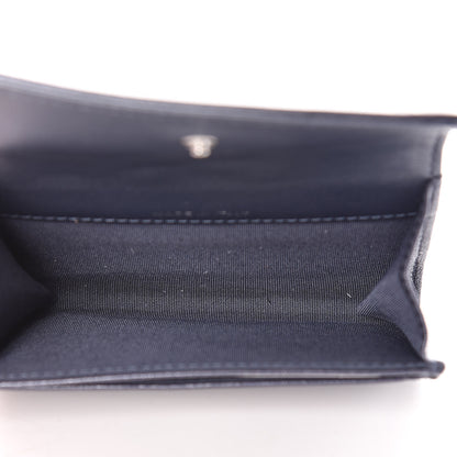 Chanel Goatskin Camellia Embossed Card Holder Blue 5 of 9