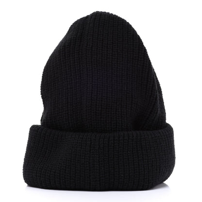 Chanel Cashmere Logo Beanie Hat Black White 3 of 9