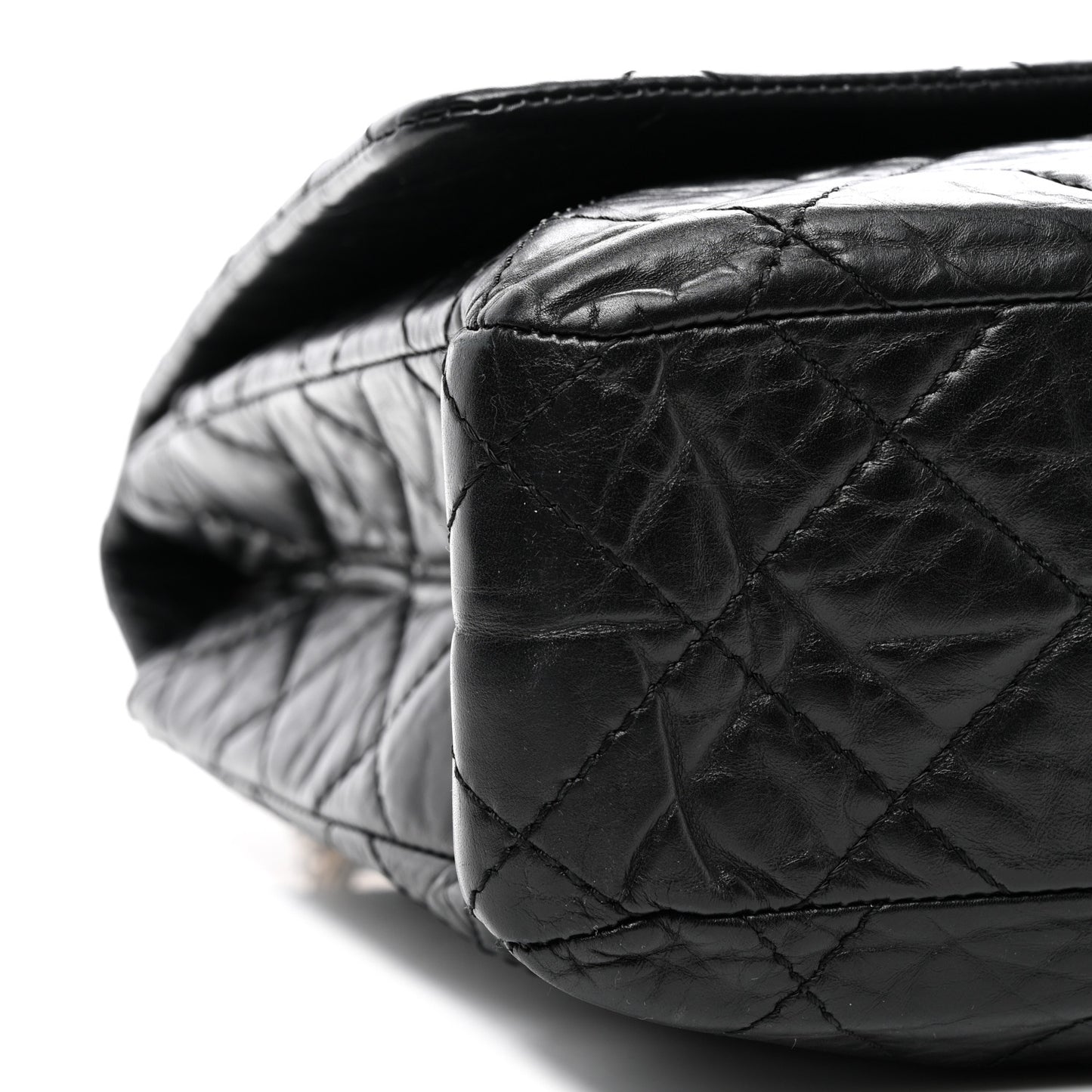 Aged Calfskin Quilted 2.55 Reissue 228 Flap Black