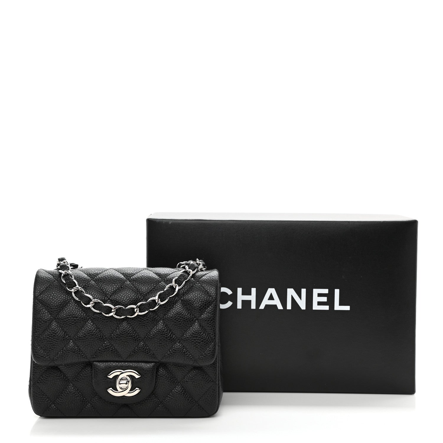 Chanel Caviar Quilted Mini Square Flap Black 9 of 9