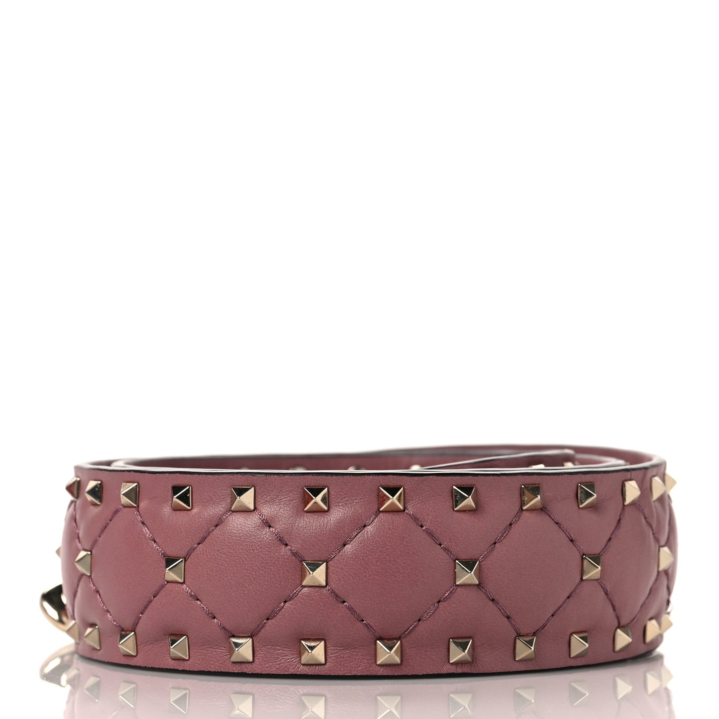 Lambskin Rockstud Spike Shoulder Strap Antique Rose