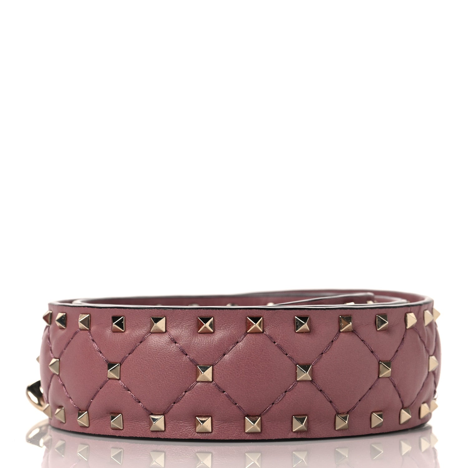 Valentino Garavani Lambskin Rockstud Spike Shoulder Strap Antique Rose 2 of 4